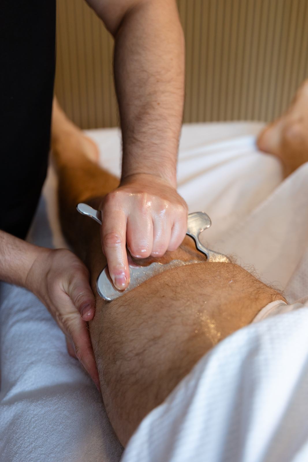 Remedial massage on the hip and glute area