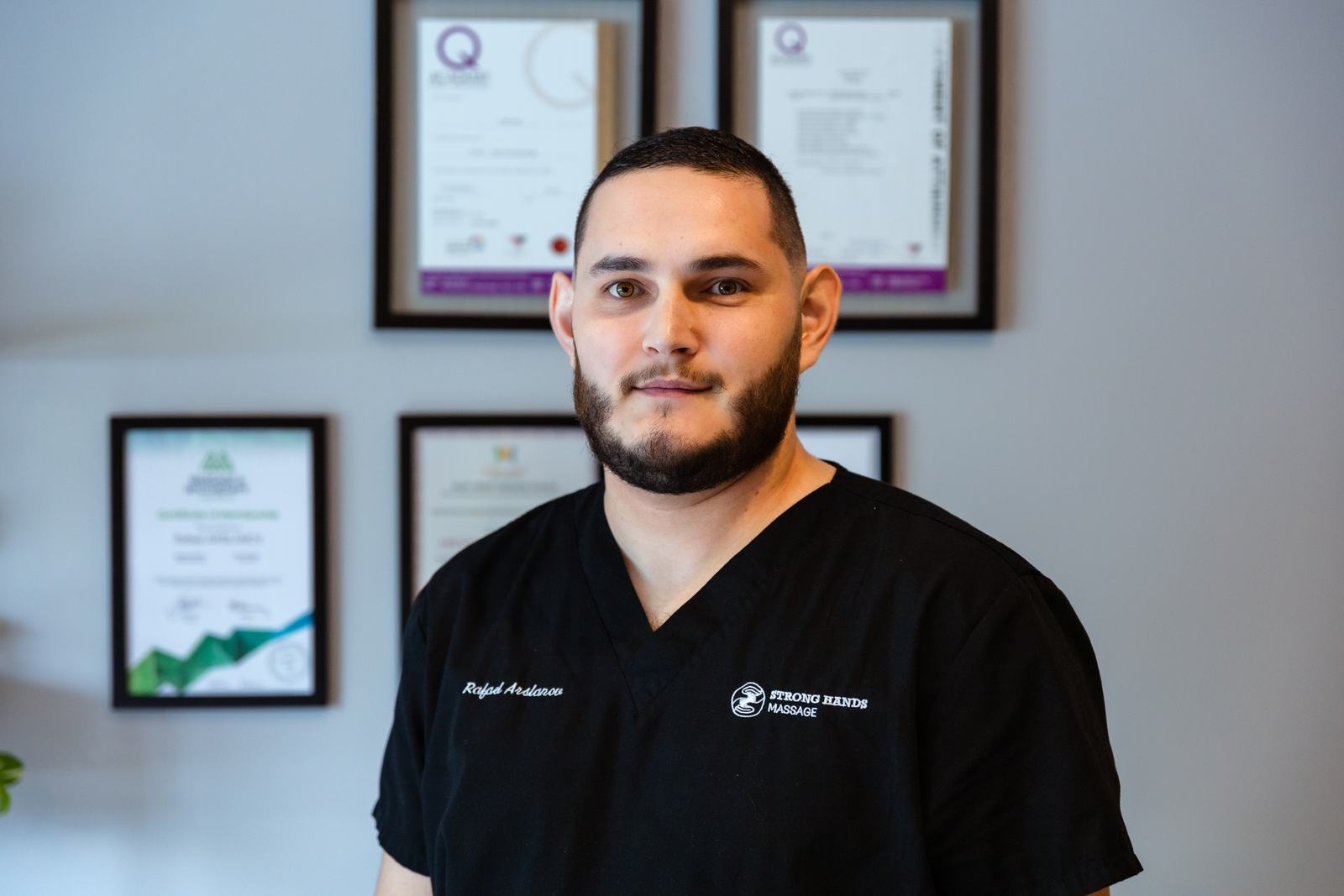 Rafael, remedial massage therapist, in his treatment room